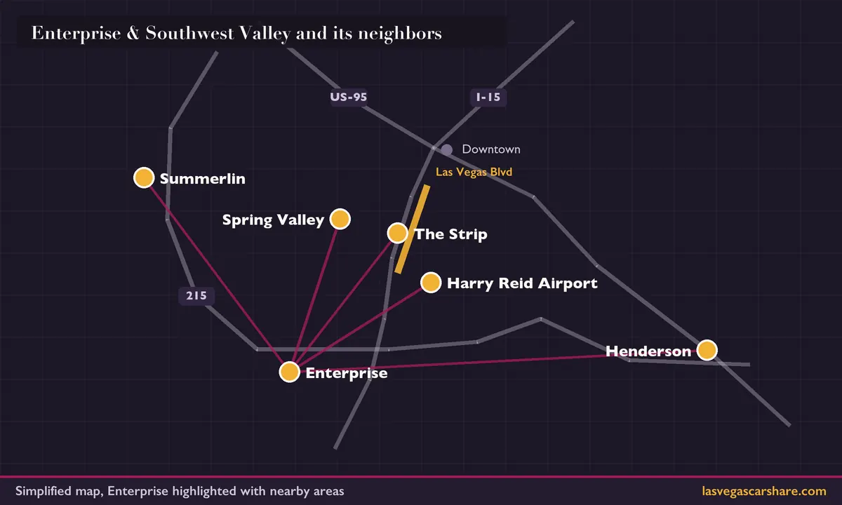 Map showing Enterprise & Southwest Valley and the neighboring areas we also serve